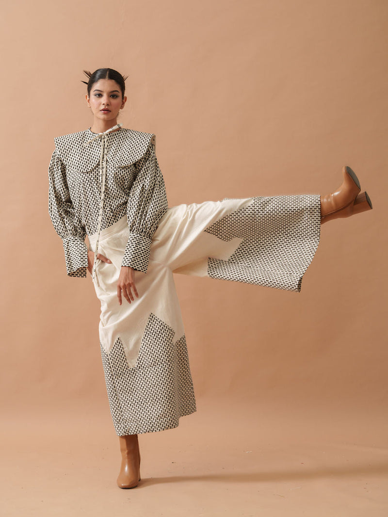 Lotus Pants handwoven cotton pant/trouser by Stoique in natural, black for women in Singapore