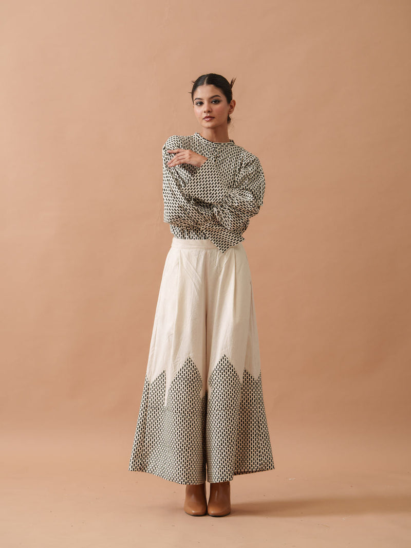 Lotus Top handwoven cotton top/shirt by Stoique in natural, black for women in Singapore