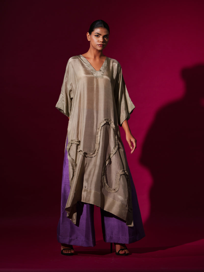 Luck Pants -Purple mysore silk pants/trousers by Stoique in purple for women in Singapore