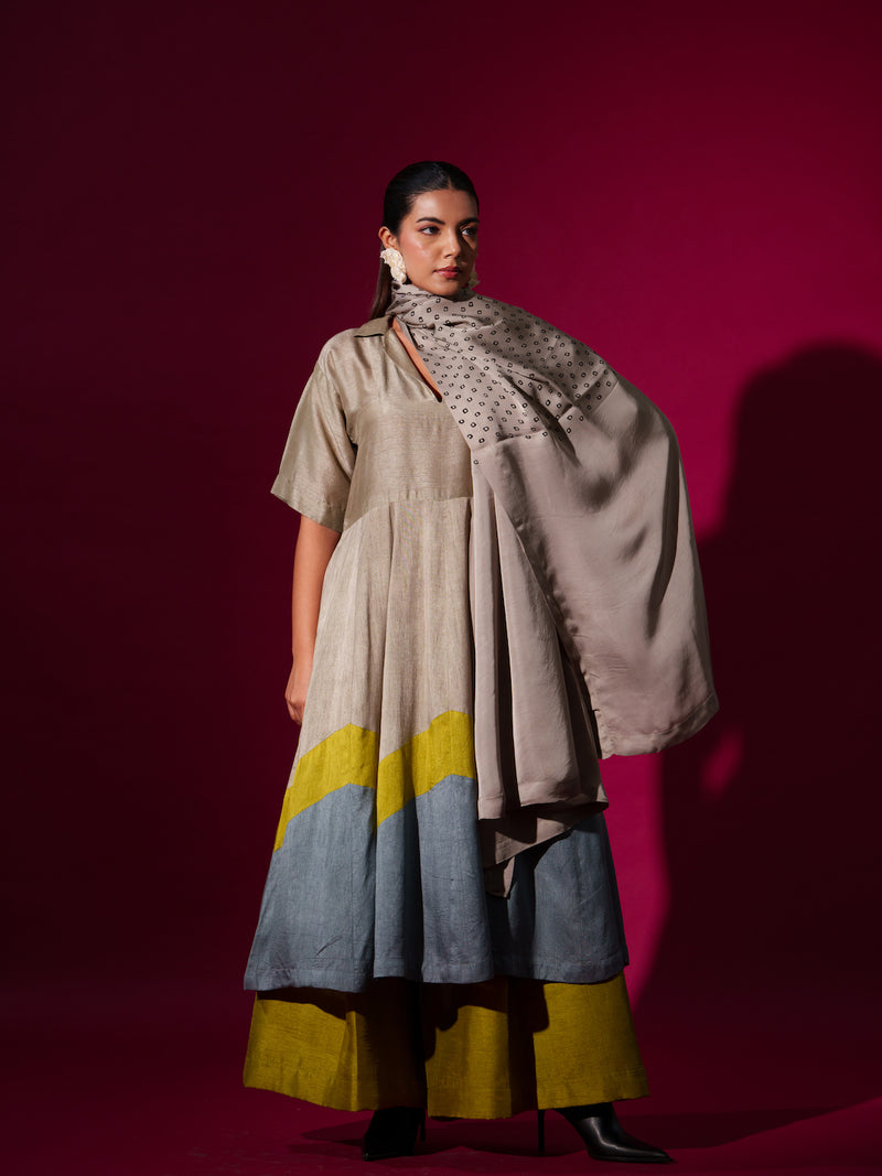 Infinity Dress-Grey + Leaf green + Teal mysore silk dresses by Stoique in grey, leaf green, teal for women in Singapore