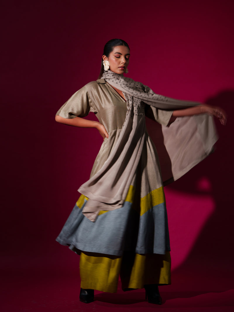 Infinity Dress-Grey + Leaf green + Teal mysore silk dresses by Stoique in grey, leaf green, teal for women in Singapore