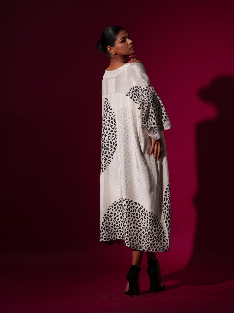 Pri Dress-Natural + Black upada silk dresses by Stoique in natural, black for women in Singapore
