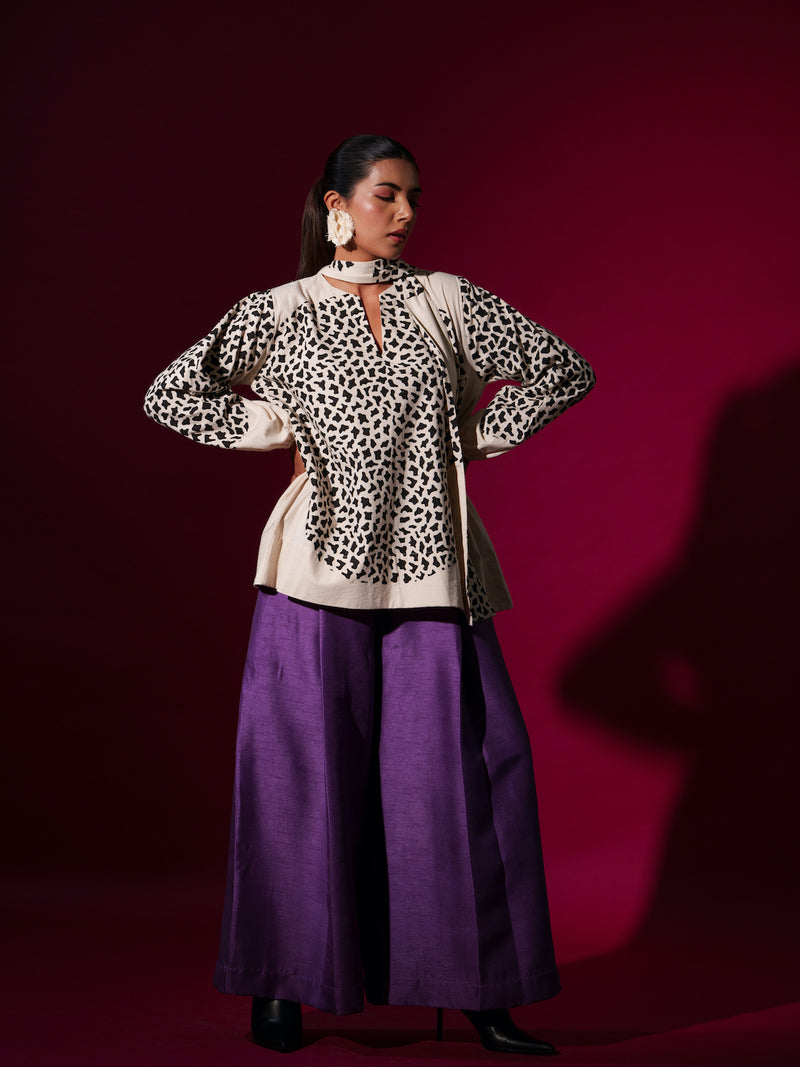 August Top-Natural + Black handwoven cotton tops and shirts by Stoique in natural, black for women in Singapore