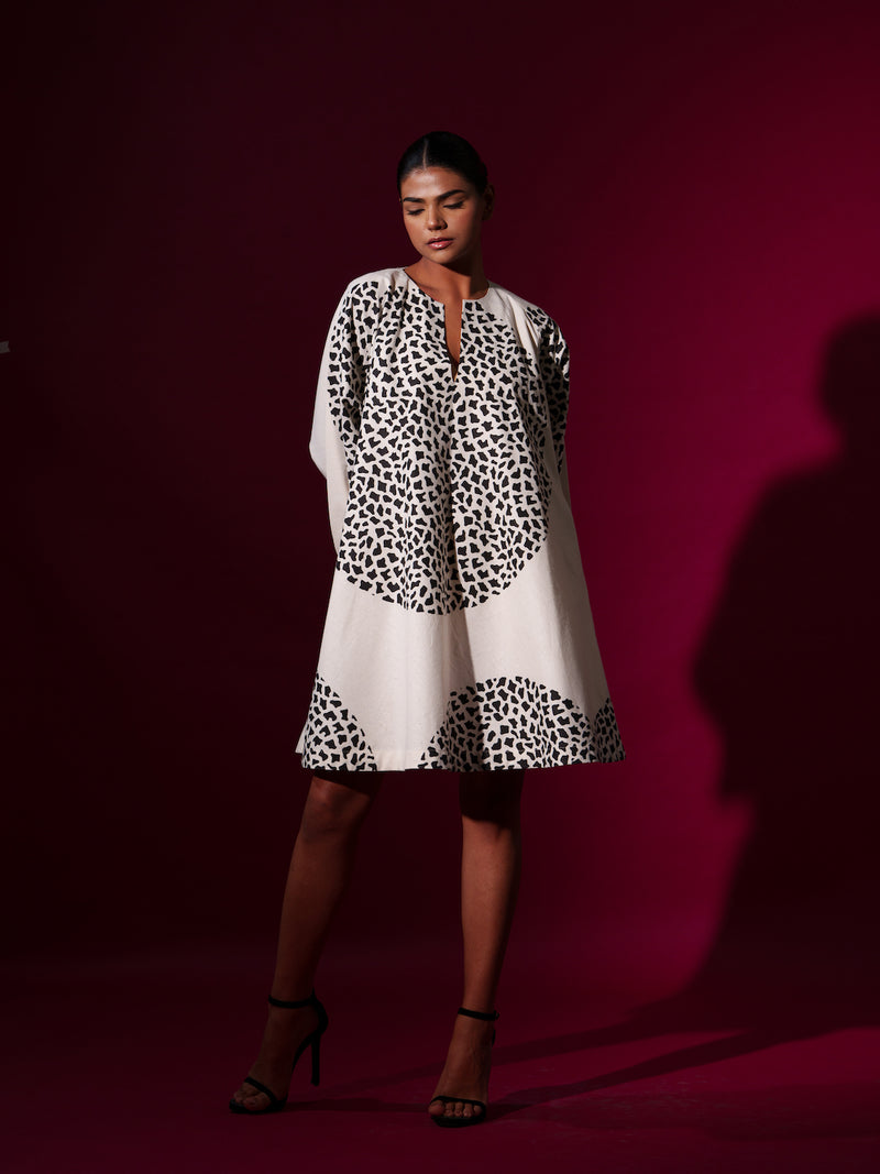 Spring Dress-Natural + Black mysore silk dresses by Stoique in natural, black for women in Singapore