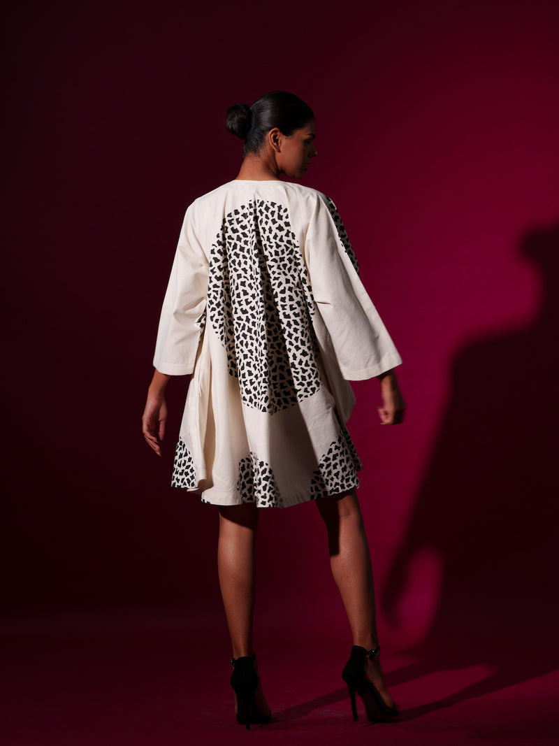 Spring Dress-Natural + Black mysore silk dresses by Stoique in natural, black for women in Singapore