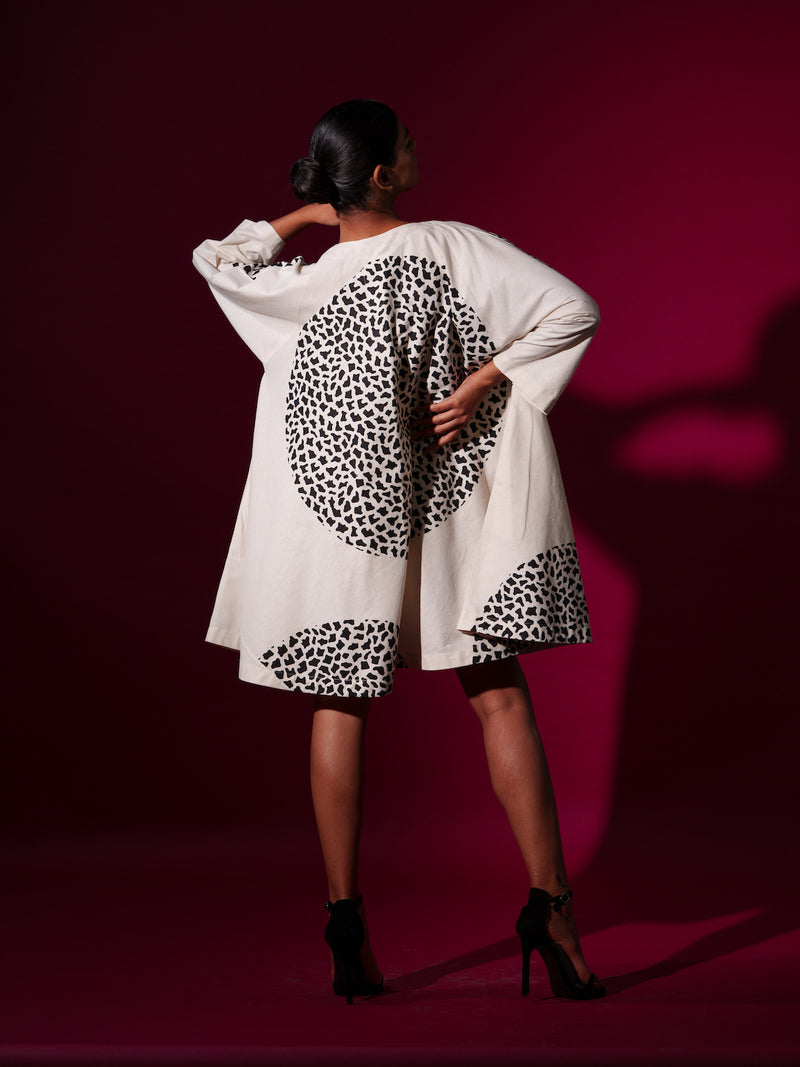 Spring Dress-Natural + Black mysore silk dresses by Stoique in natural, black for women in Singapore