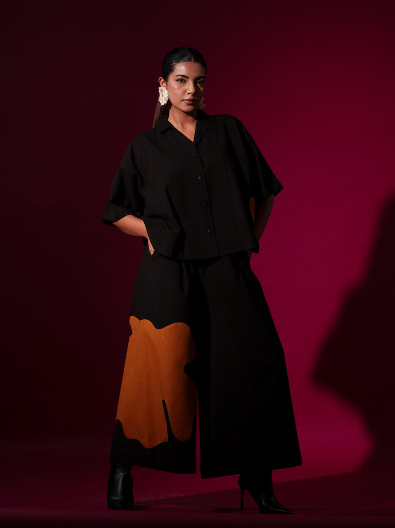 Cumin Pants -Black + Rust Orange 100% cotton pants/trousers by Stoique in black, rust orange for women in Singapore