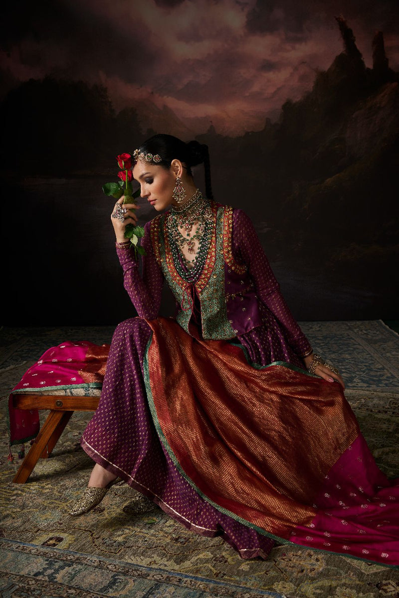 ABEER GILET silk by SWATTI KAPOOR in multi color for women in Singapore