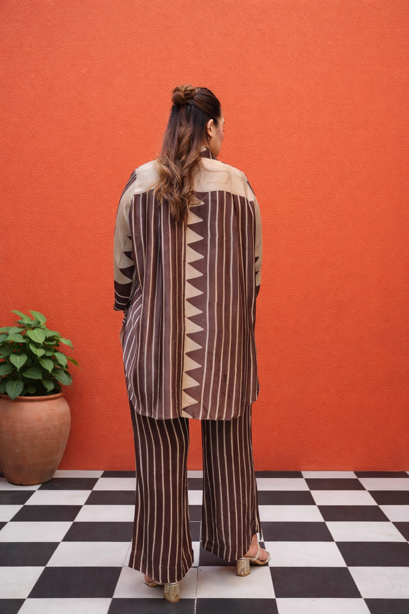 MATI Organic Brown Shirt Co-ord Set