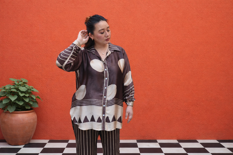 MATI Organic Brown Shirt Co-ord Set