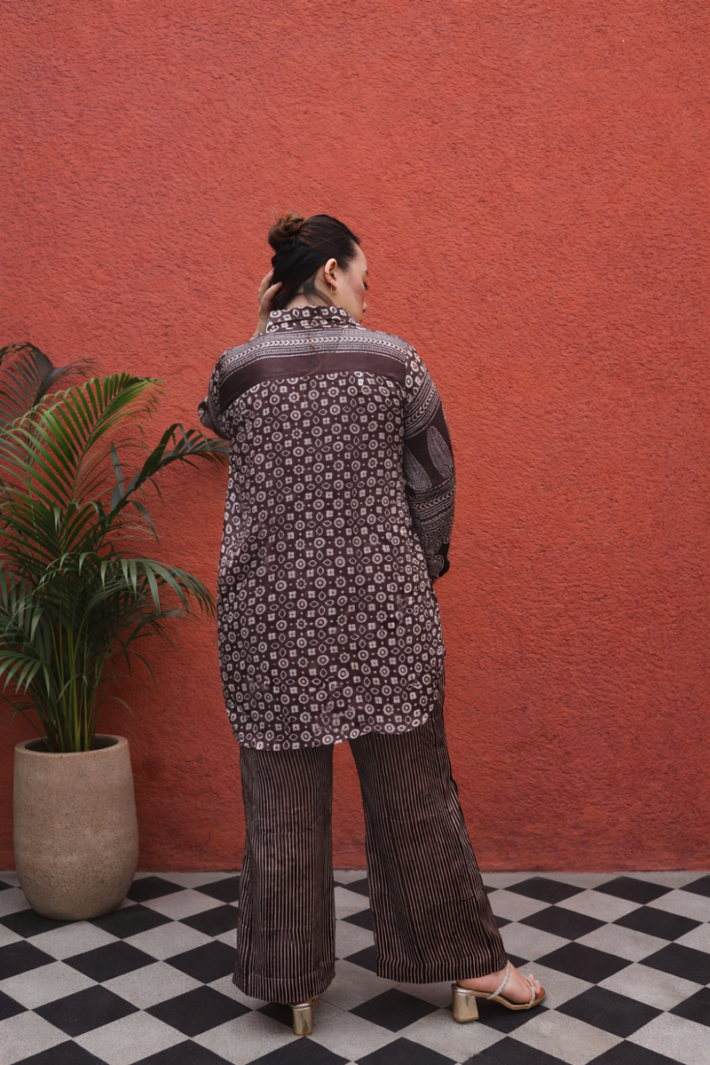 MATI Organic Brown Ajrakh Co-ord Set