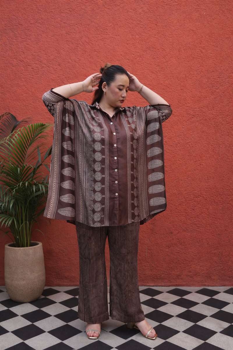 MATI Organic Brown Antifit Shirt & Pant Set