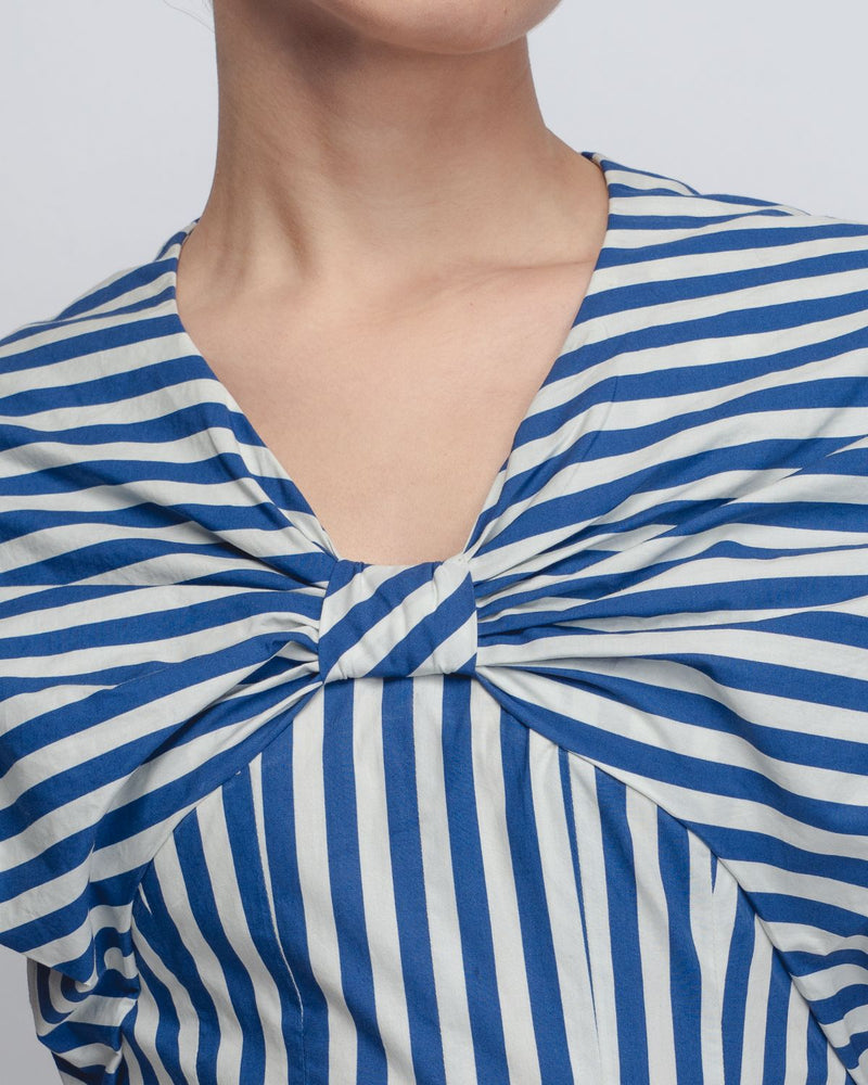 Abra Dress - Blue + White Stripes / Red cotton Buy Abra Dress - Blue + White Stripes / Red from C&W | Dresses for Women by Leh Studios in blue color for women in Singapore