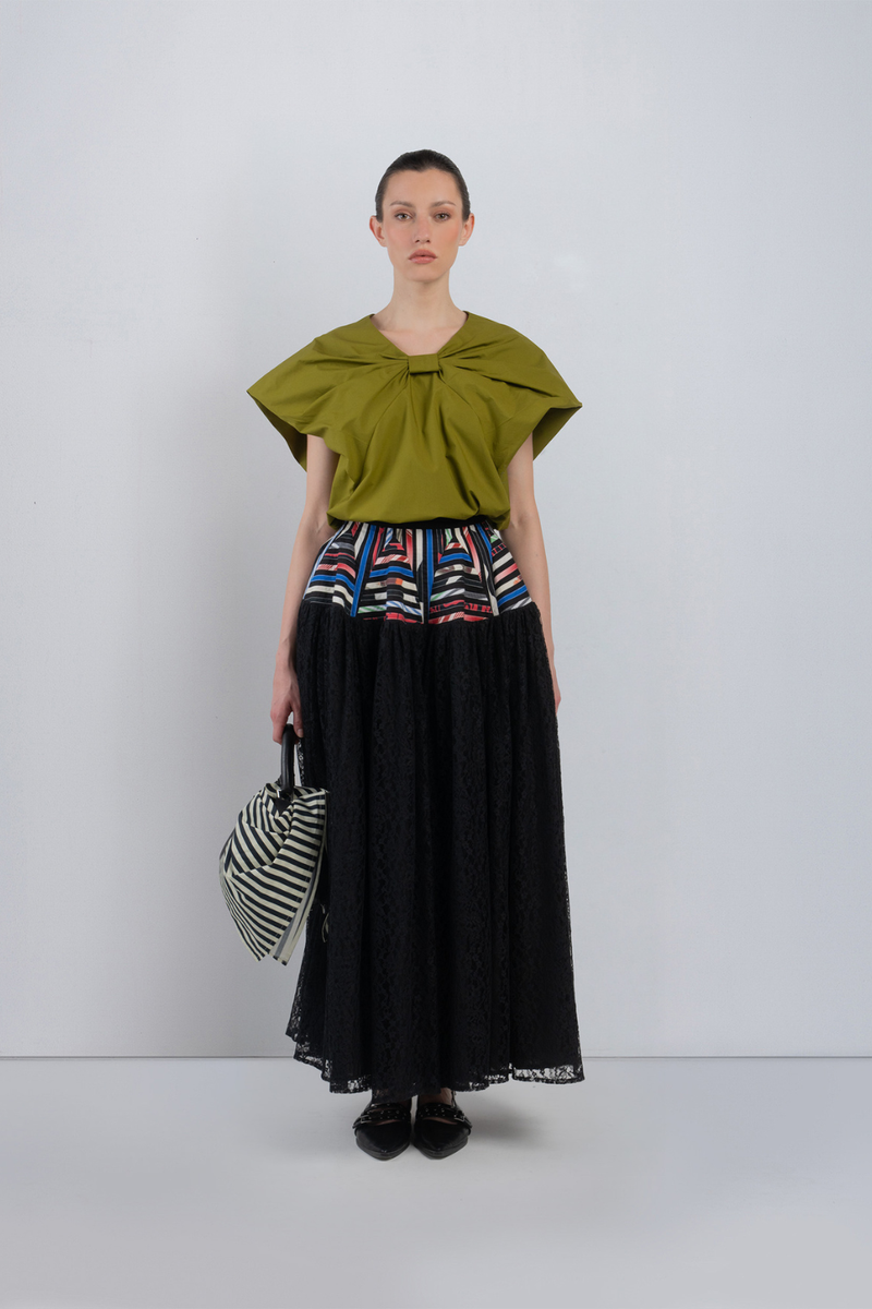 ABRA TOP - Olive top/shirt by Leh Studios in olive for women in Singapore