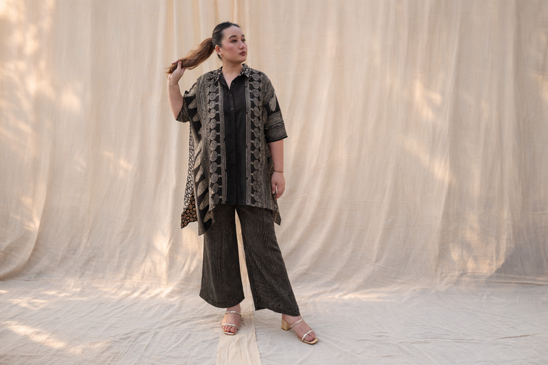 Derby Black Ajrakh Antifit Co-ord Set