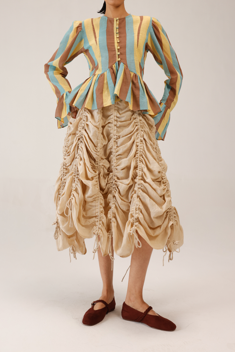 ADELE SKIRT - Ivory all linen by CORD for women in Singapore