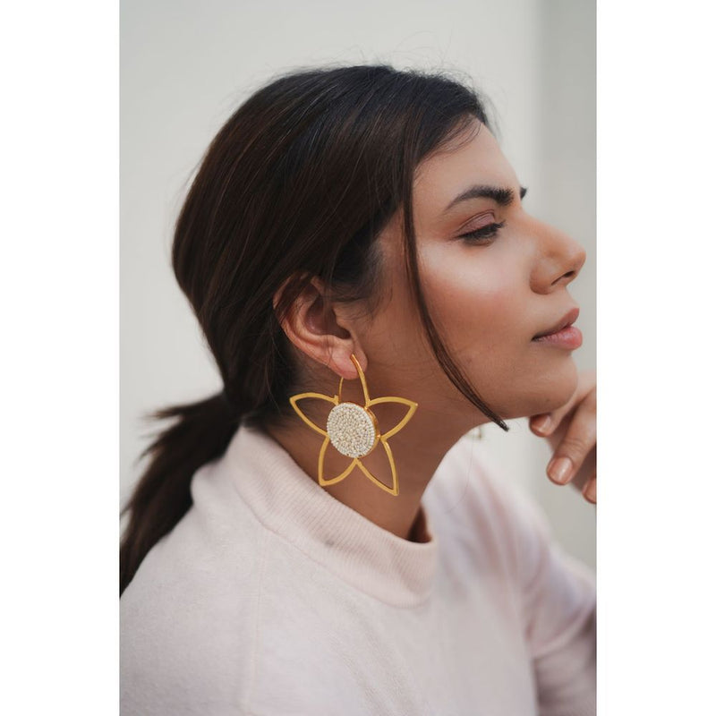 Full Mogra Frame Hoops by Aarjavee for women in Singapore