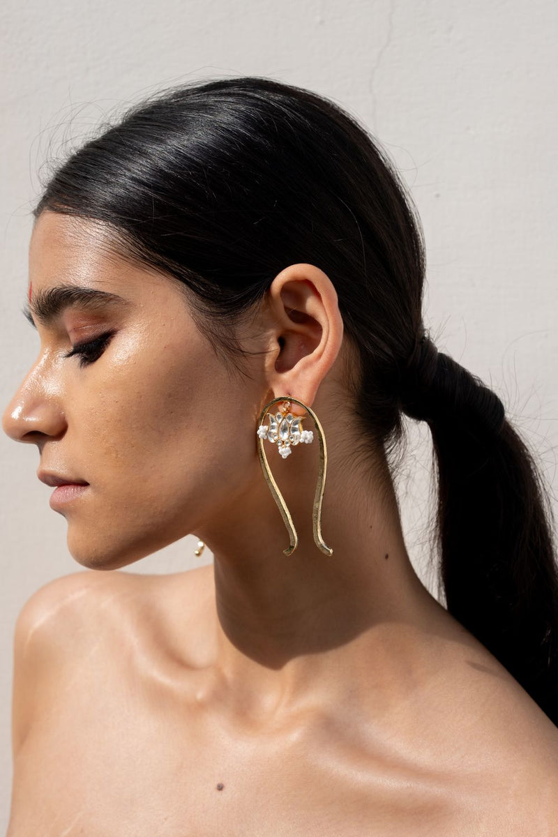 Pal Earrings by Aarjavee in gold color for women in Singapore