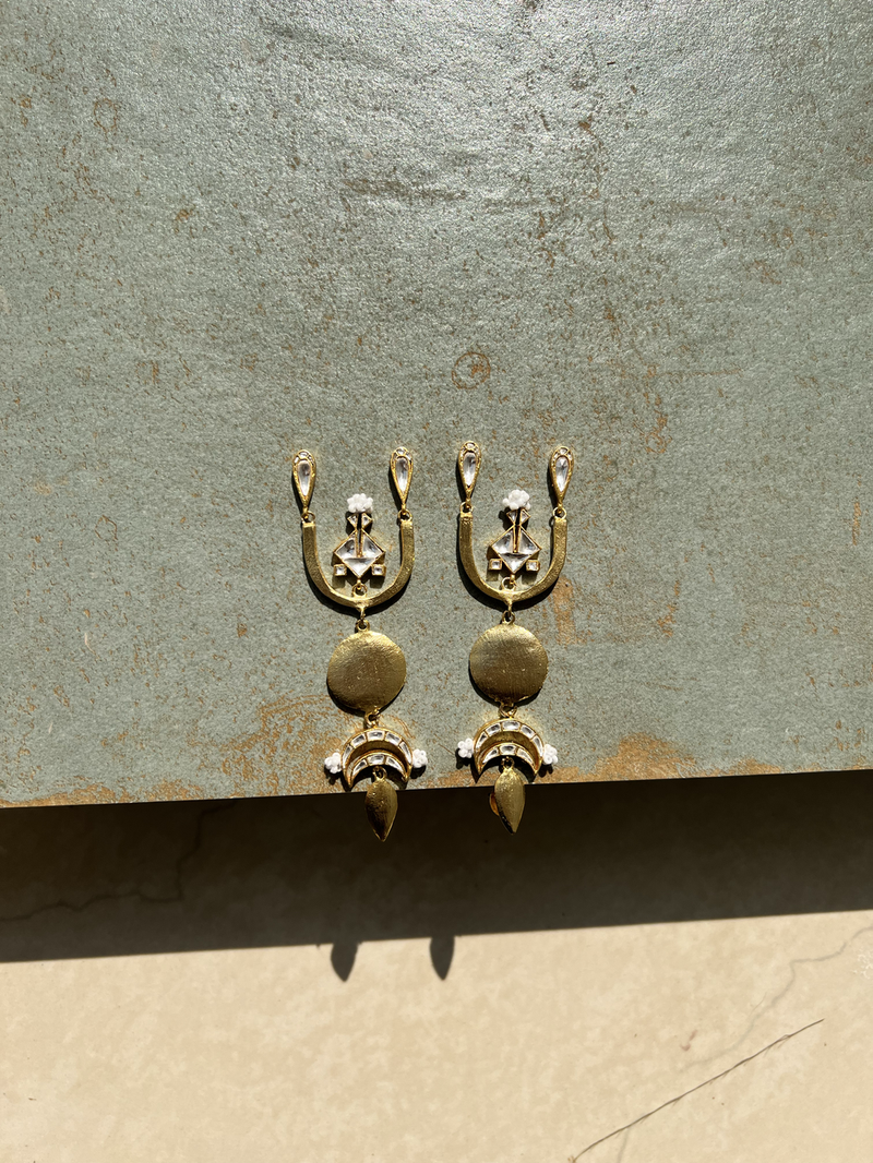 Tijori Earrings by Aarjavee in gold color for women in Singapore