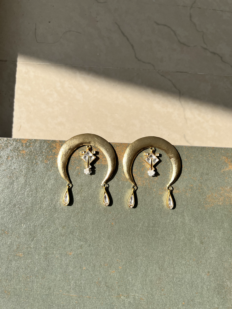 Chatt Earrings by Aarjavee in gold color for women in Singapore