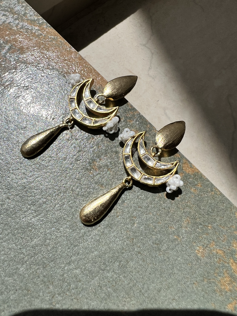 Smruti Earrings by Aarjavee in gold color for women in Singapore