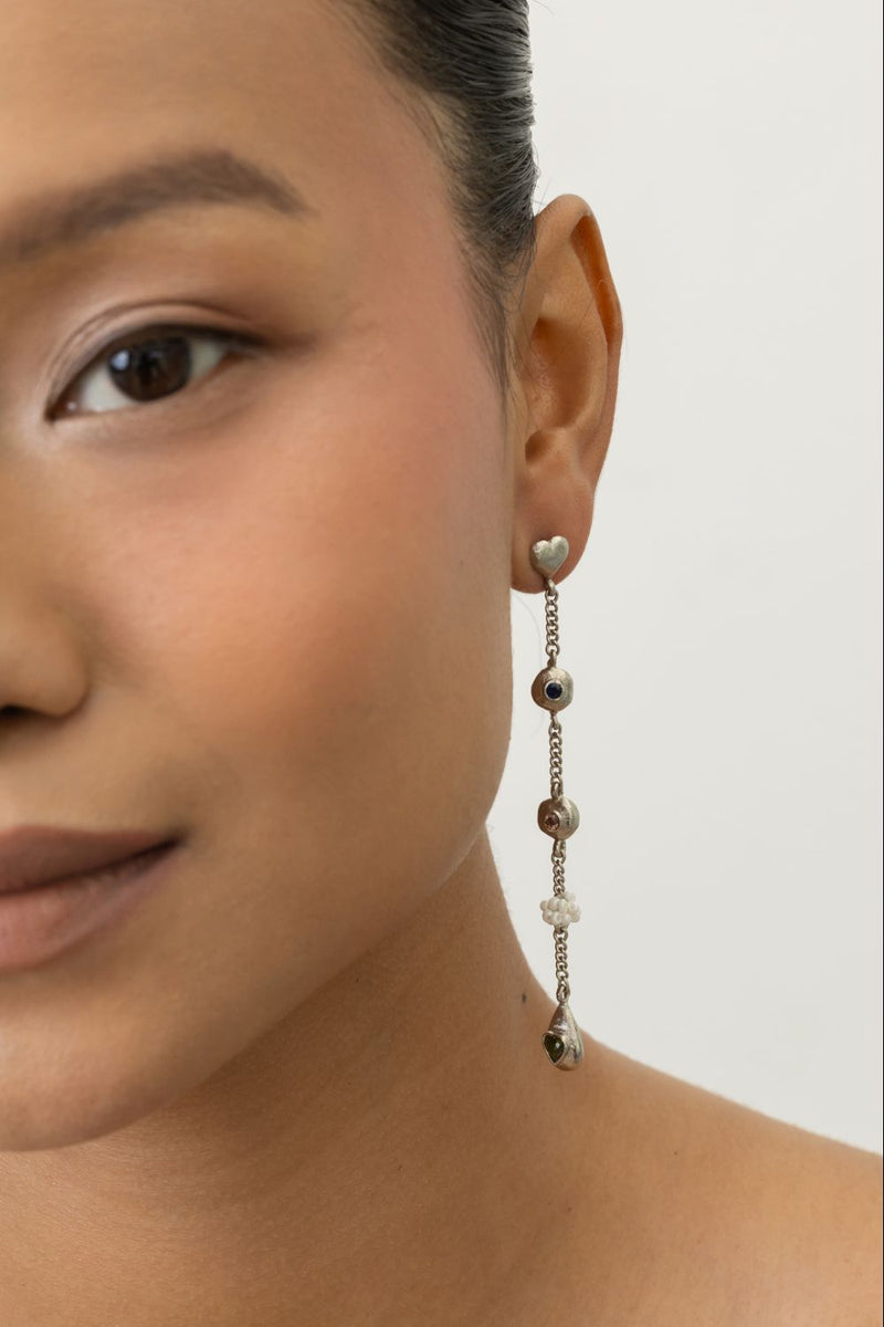 AE56S Colour Drip 18k gold plated on brass earring by Aarjavee for women in Singapore