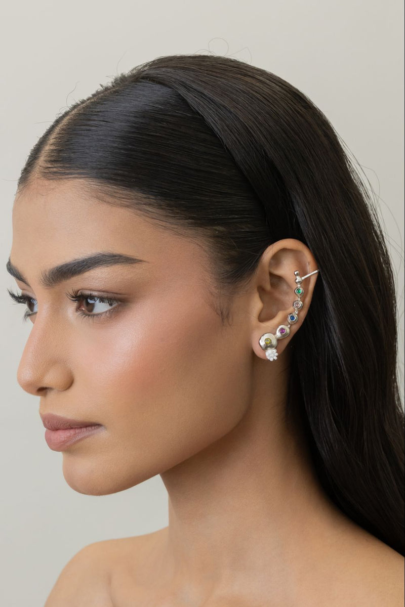 AE57S Summer Slice Cuffs 18k gold plated on brass earring by Aarjavee for women in Singapore