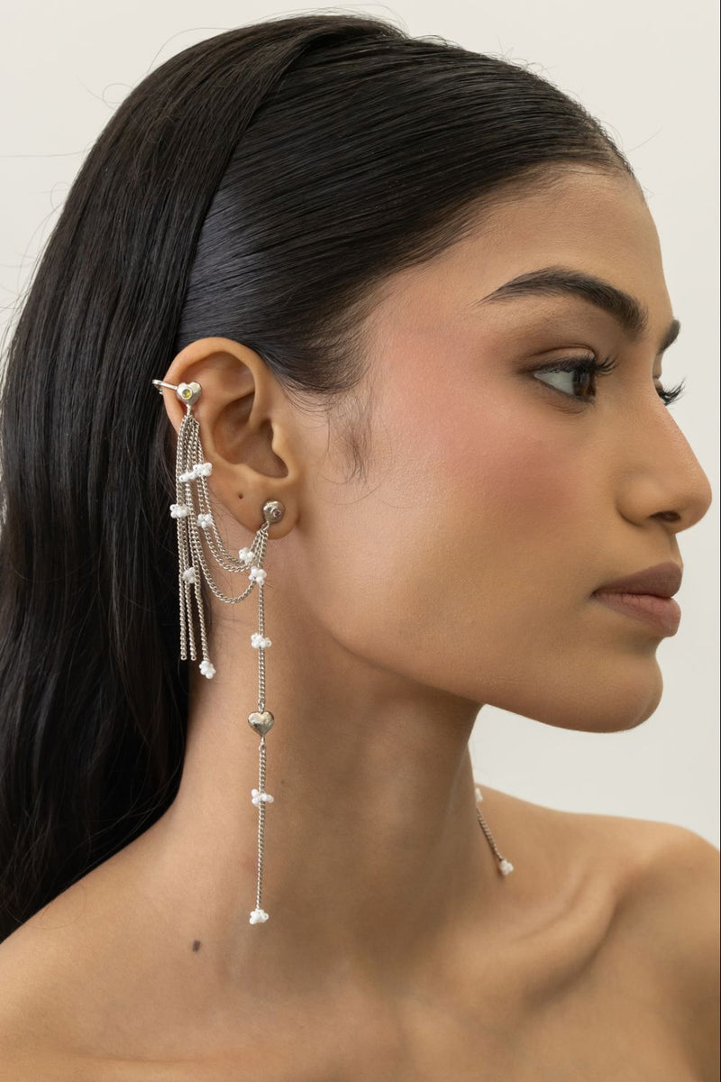AE58S Ras Cuffs 18k gold plated on brass earring by Aarjavee for women in Singapore