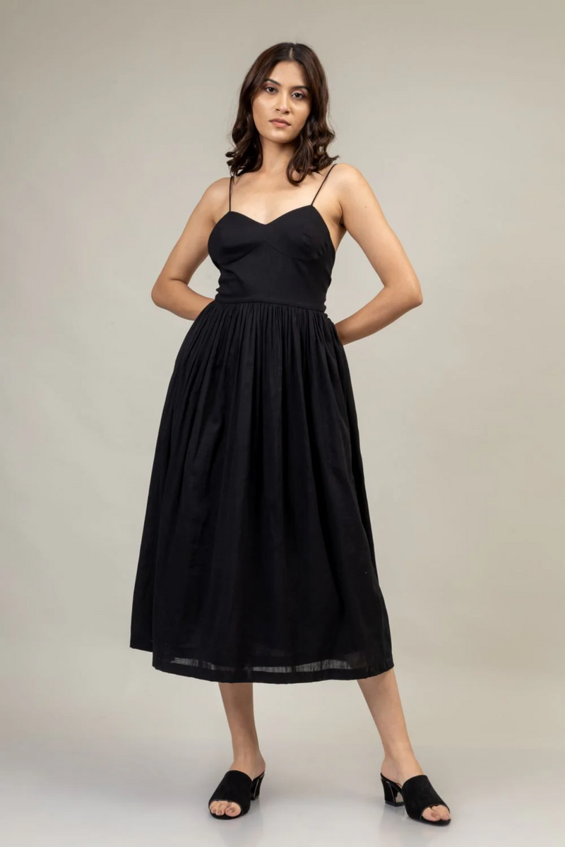 MARY BLACK DRESS by Doodlage in black color for women in Singapore
