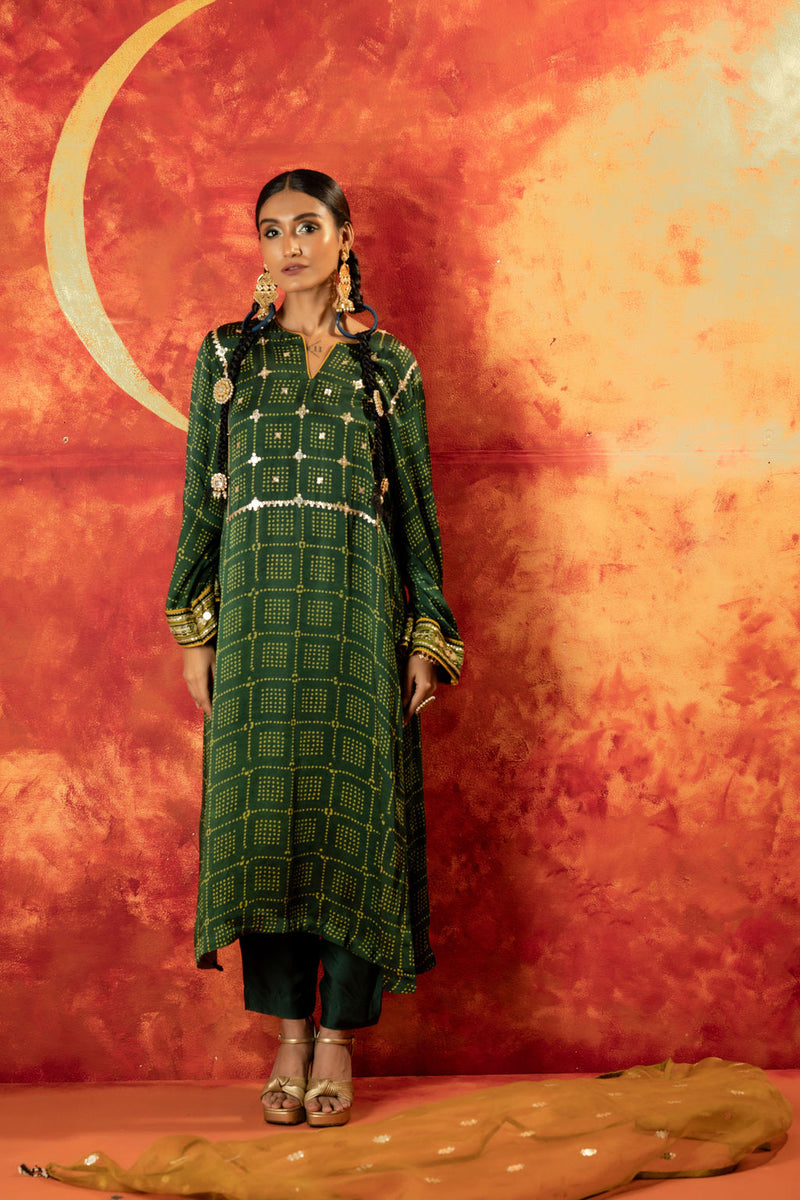 Sitara Ajrakh Straight Kurta Set with Ajrakh Dupatta