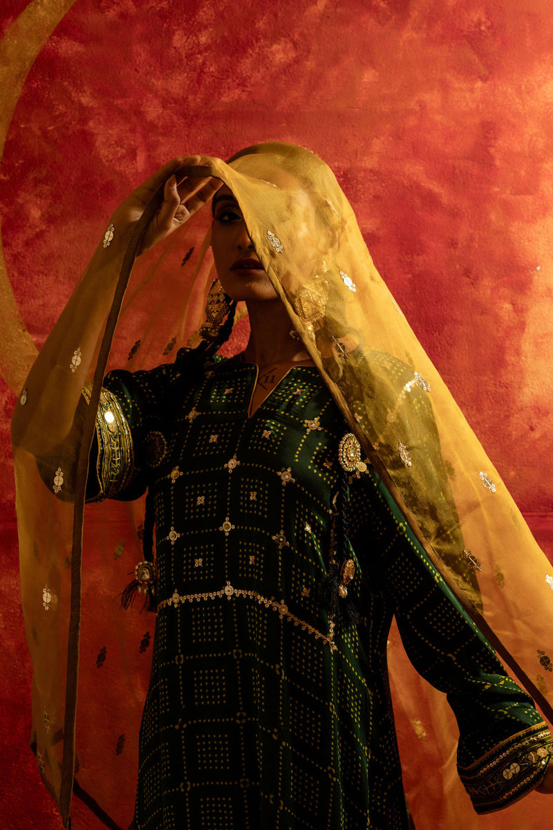 Sitara Ajrakh Straight Kurta Set with Ajrakh Dupatta