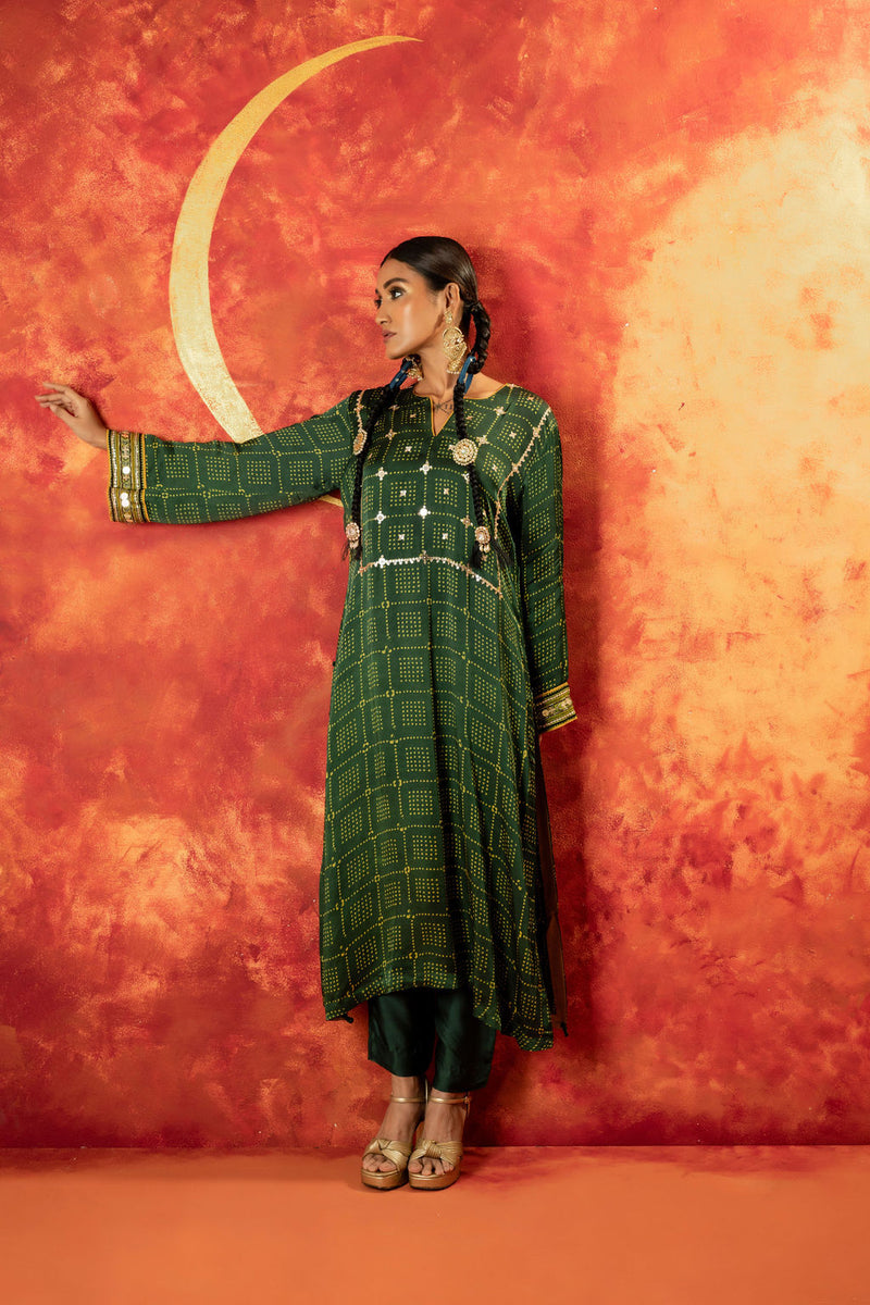 Sitara Ajrakh Straight Kurta Set with Ajrakh Dupatta