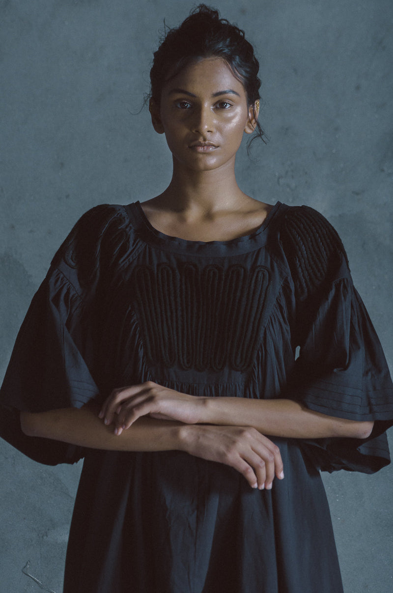 AKSA DORI DRESS 100% cotton Buy AKSA DORI DRESS from C&W | Dresses for Women by Ituvana in black color for women in Singapore