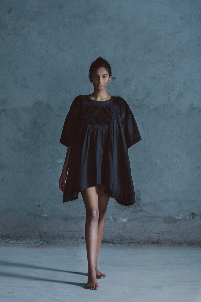 AKSA DORI DRESS 100% cotton Buy AKSA DORI DRESS from C&W | Dresses for Women by Ituvana in black color for women in Singapore