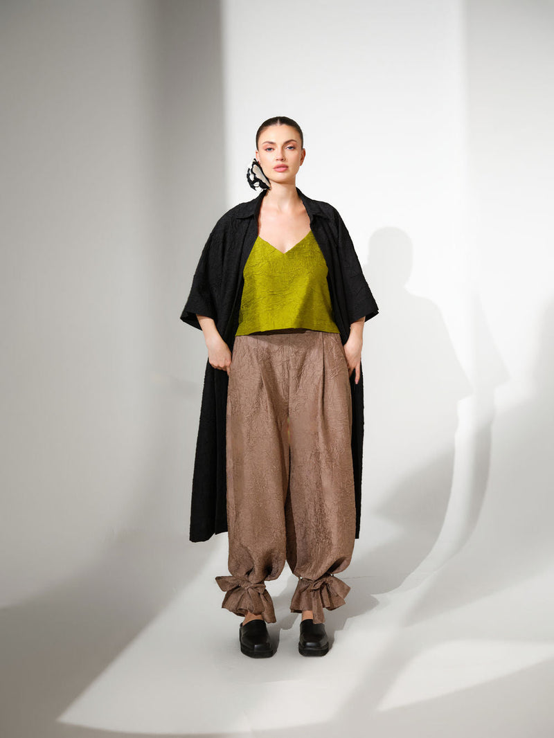 Grain Overlay-Black + Grey crushed silk jacket/overlay by Stoique in black, grey for women in Singapore