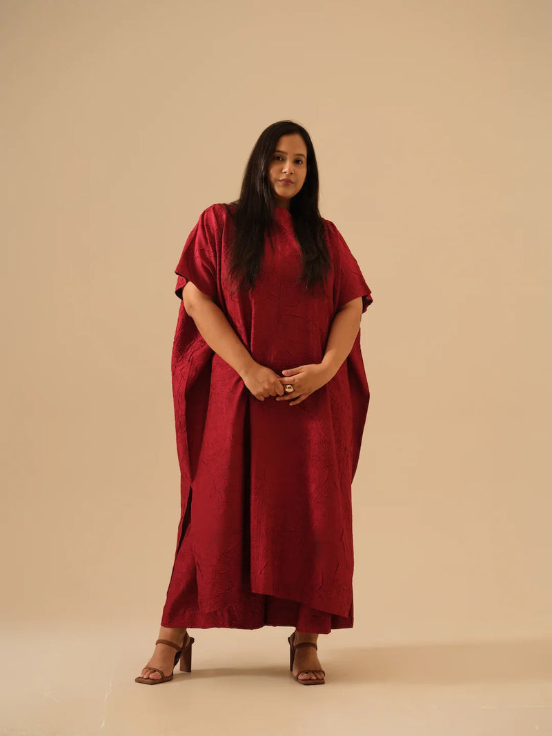Brook Tunic-(Rev/Br/Tu/Re) crushed silk kaftans and tunics by Stoique in blue for women in Singapore