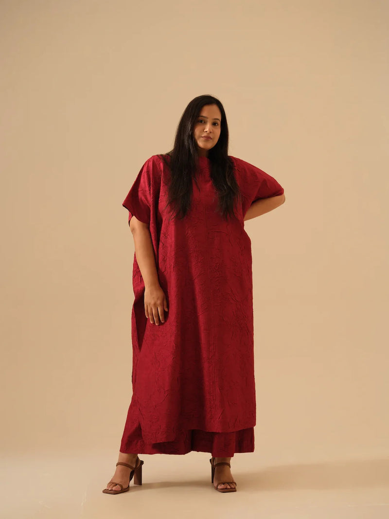 Brook Tunic-(Rev/Br/Tu/Re) crushed silk kaftans and tunics by Stoique in blue for women in Singapore