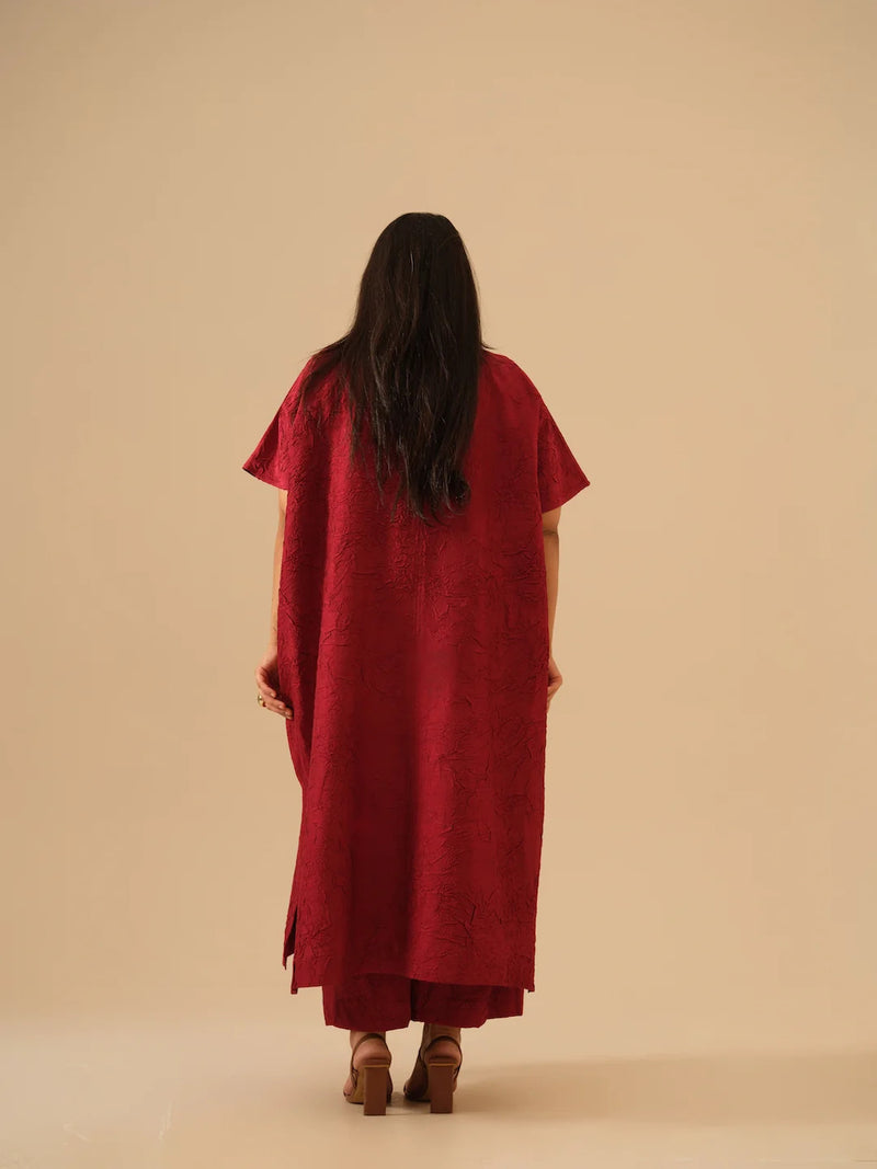 Brook Tunic-(Rev/Br/Tu/Re) crushed silk kaftans and tunics by Stoique in blue for women in Singapore