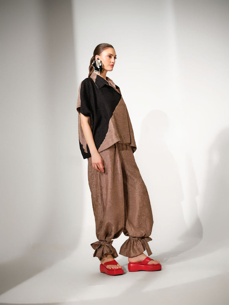 Emerge Overlay-Grey + Black crushed silk jacket/overlay by Stoique in grey, black for women in Singapore