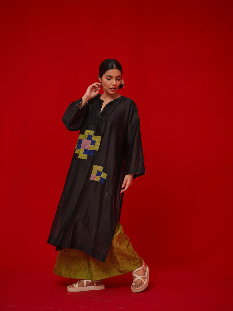 Root Pants-Leaf green crushed silk pant/trouser by Stoique in green for women in Singapore