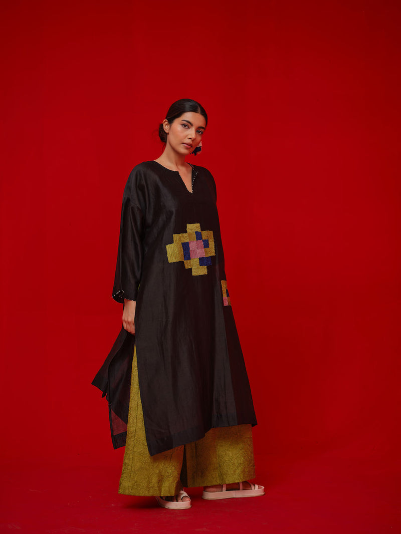 Root Pants-Leaf green crushed silk pant/trouser by Stoique in green for women in Singapore
