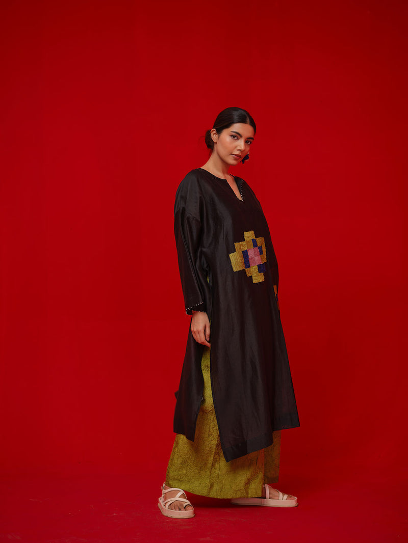 Trace Tunic-Black + Blue + Green + Mauve