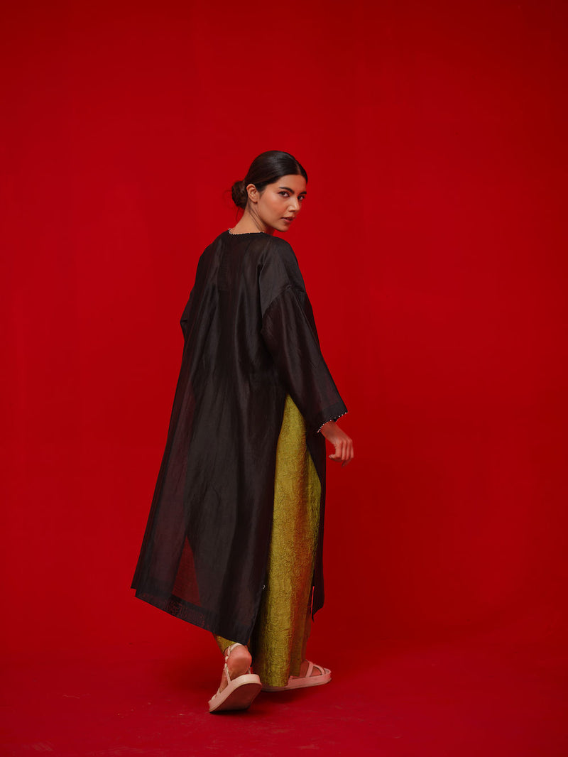 Root Pants-Leaf green crushed silk pant/trouser by Stoique in green for women in Singapore