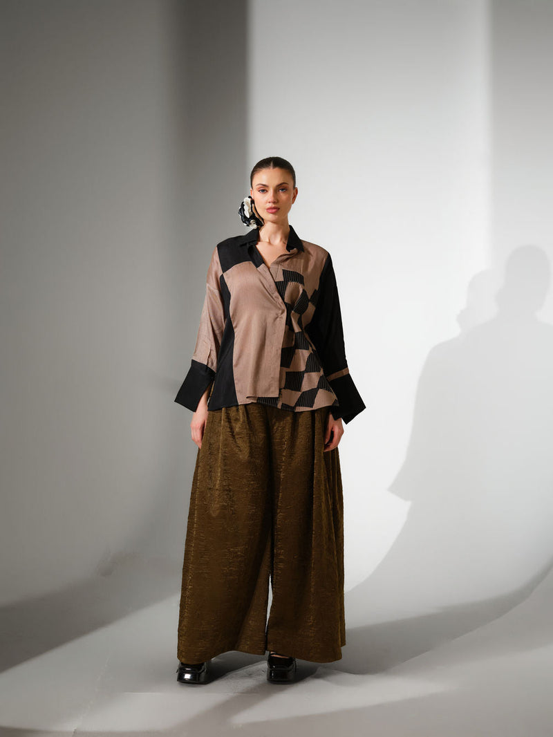 Dew Pants-Moss Green crushed satin pant/trouser by Stoique in moss green for women in Singapore