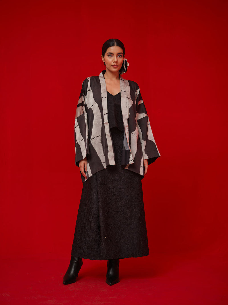Unfold Skirt-Black crushed silk pant/trouser by Stoique in black for women in Singapore