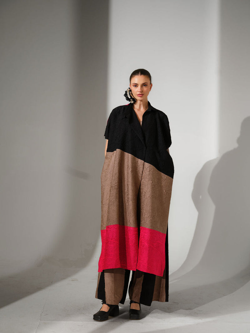 Awaken Tunic-Black + Grey + Pink crushed silk tunics/kaftan by Stoique in black, grey, pink for women in Singapore