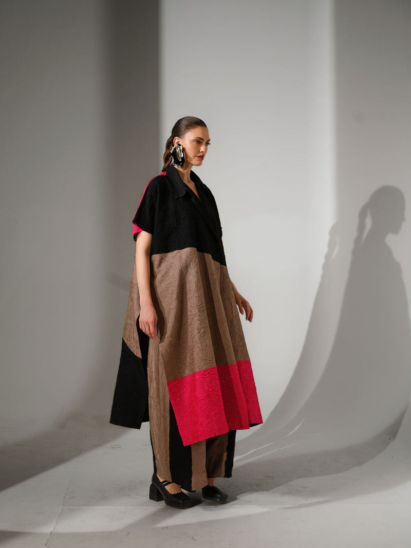 Awaken Tunic-Black + Grey + Pink crushed silk tunics/kaftan by Stoique in black, grey, pink for women in Singapore