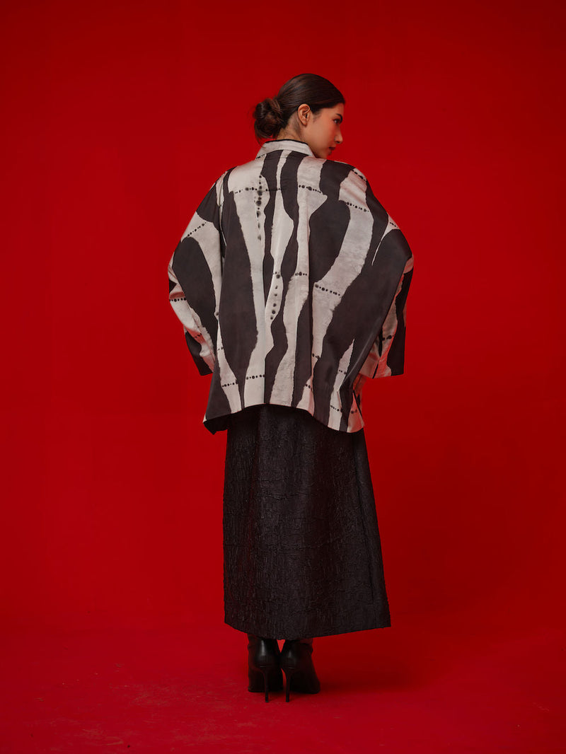 Discover Overlay-Black + Grey satin jacktes and overlays by Stoique in black, grey for women in Singapore