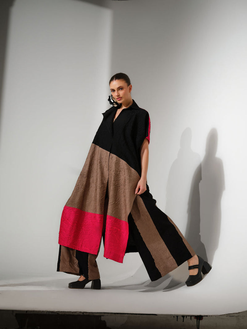 Awaken Tunic-Black + Grey + Pink crushed silk tunics/kaftan by Stoique in black, grey, pink for women in Singapore