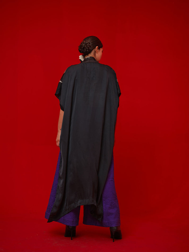 Discover Kaftaan-Black + Grey satin tunics/kaftan by Stoique in black, grey for women in Singapore